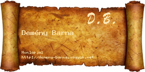 Demény Barna névjegykártya